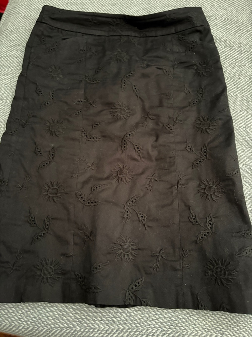Mango black Embroidered Pencil Skirt - Women
